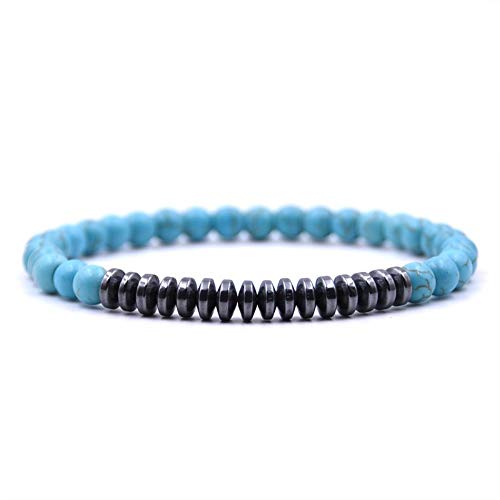 Bracelet turquoise en pierres naturelles de 6mm, le cadeau idéal pour célébrer un lien unique