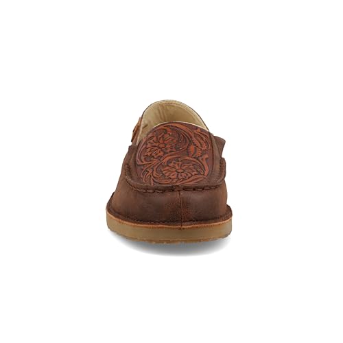 Image of Twisted X Women's Slip-On Loafer, Moc Toe, Chocolate Bomber & Tooled Brown, 7.5 M