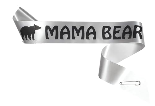 Mama Bear Baby Shower Sash for Mommy to Be with Rhinestone Safety Pin by Amy's Bubbling Boutique