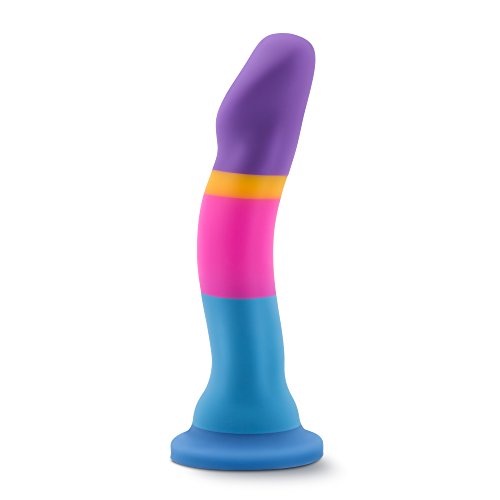Blush Avant D1 Hot ‘N’ Cool - 7 1/2 Inch Beginner Platinum Cured Silicone Strap On Dildo - Pegging Prostate Massage - Easy To Clean Suction Cup Harness Compatible - Hands Free Colorful Female Sex Toy #TOP7