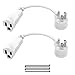 2 Pack Power Extension Cord 0.5FT/6Inch, Short 3 Prong Electric Extension Cable Outlet Saver, Single Outlet, Heavy Duty, Waterproof, Flexible, 16 AWG, 13A 125V, Indoor Wires for Home or Office - White