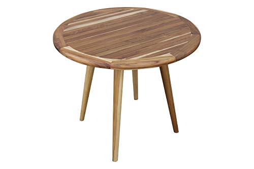 Mid Century Outdoor Dining Table Ideas for Stylish Patio Gatherings 10 EcoDecors Mid-Century Modern Decor Round Wood Dining Table 36 Inch Wide Natural Teak Modern Round Dining Table in Natural Color Finish for Indoors and Outdoors