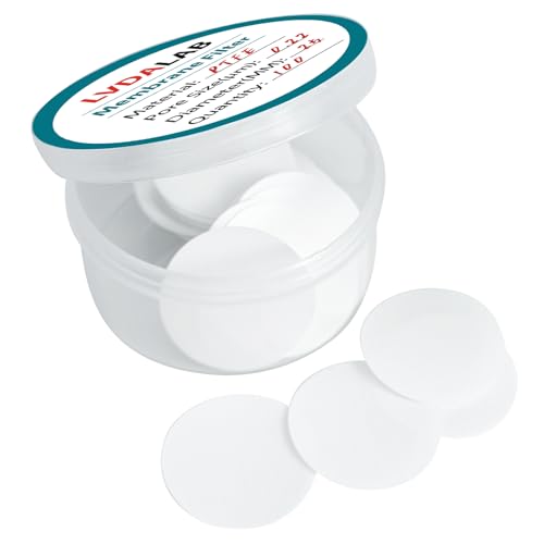 Image of PTFE Membrane Filter, Hydrophobicity Membrane Disc Filters, 25 mm Diameter, 0.22m Pore Size Pack of 100, Non-Sterile