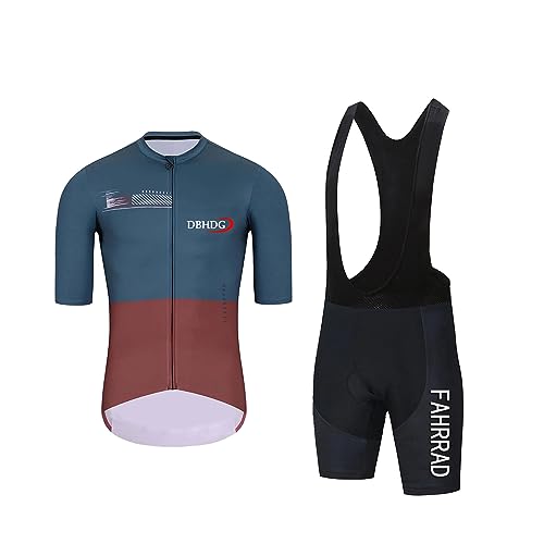 KAISUN Traje Ciclismo Conjunto Hombre Bicicleta Ropa Transpirable MTB Maillot Bici Manga Corta + Culottes Bici 9D Gel, Equipos Conjunto Ciclismo Verano (Color : TYP-8, Size : Small)