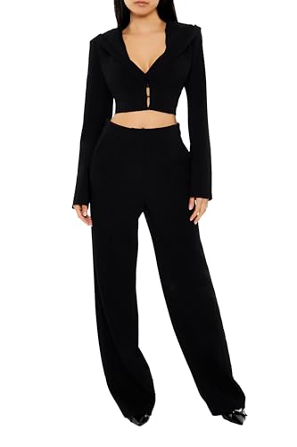 Forever 21 Women's Plunging Hooded Cropped Blazer2