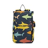 Caihoyu Mochila de raqueta de tenis, transpirable, deportiva, pickleball, bádminton, para adolescentes, niños, niñas, hombres, mujeres, tiburones, ilustración