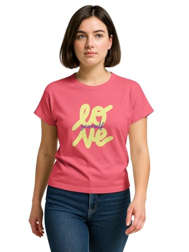 Image of HELLCAT Mulitcolor Trendy Printed Body Fit T-Shirt for Women | Pack of 1 T-Shirt