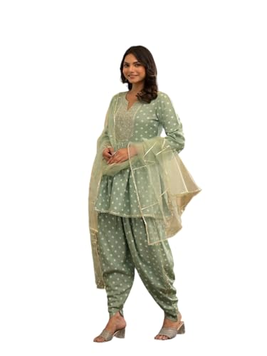 Stylum Women's Bandhani Printed & Embroidered Rayon Pleated Kurti...