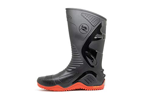 Bota Motociclista Impermeável Cano Longo Pvc Motosafe Bracol Tamanho:37;Cor:Vermelho Preto