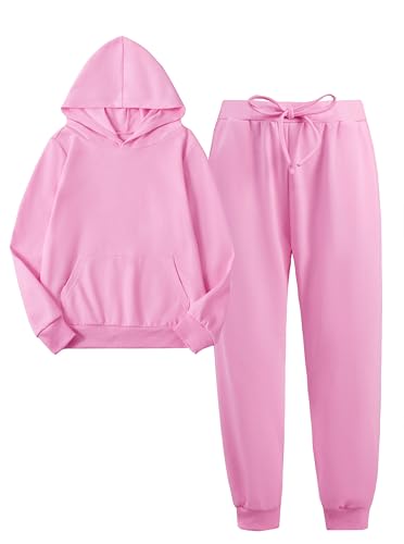 Girls 2 Piece Outfits Track Suit Pullover Hoodies and Sweatpants Jogger Set