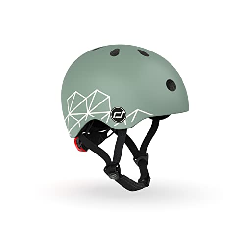 Casque XS Lifestyle Scoot and ride motif géométrique lignes vertes enfant