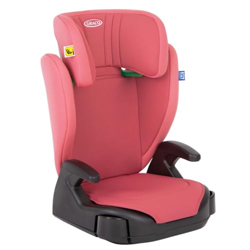 Graco Junior Maxi i-Size R129 Highback Booster seggiolino auto con portabicchieri, adatto da 100 a 150 cm (circa 3,5 a 12 anni), rosa moda
