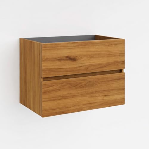 Baikal Modular Mueble de Baño de 2 Cajones, Suspendido en Pared, Módulo de Baño, en Melamina 16mm. Mueble MONTADO. Combinable con Cualquier Top.