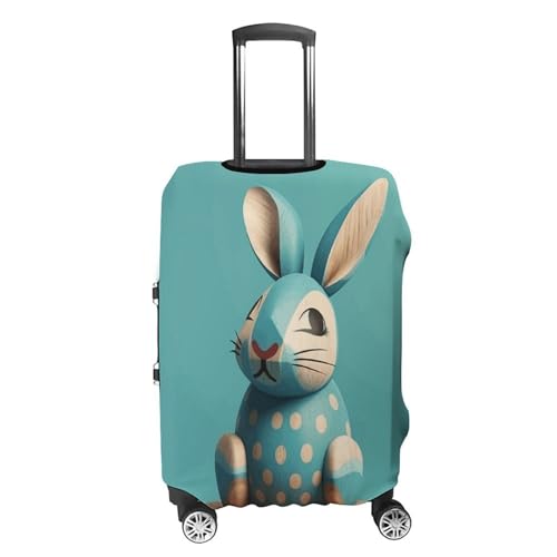 Wooden Bunny Luggage Cover, Washable Elastic Suitcase Cover Protector Fit 18-32 Inch Luggage4