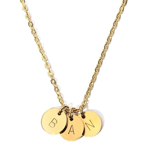 MignonandMignon Custom Tiny Coin Initial Necklace, Personalized Dainty Jewelry for Women, Handmade Gift for Her, Birthday Gifts for Women – TCN