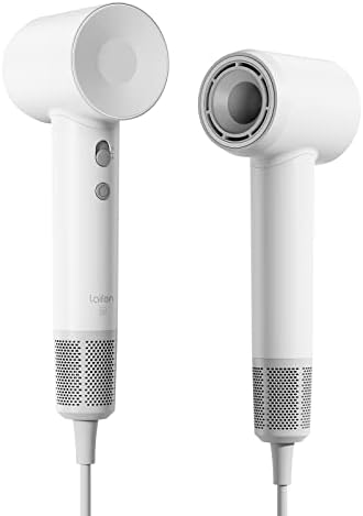 Laifen Hair Dryer Swift SE, 200 Million Negative Ionic Blow Dryer with 105,000 RPM Brushless Motor 1400W Powerful for Fast Drying High-Speed Low Noise Hairdryer for Home, Travel (Matte White)