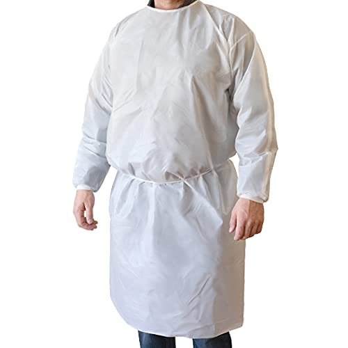 Primacare IG-1702 Pack of 2 Disposable Isolation Gown, Non-Woven, Universal Size with Knitted Cuff