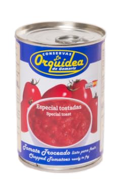 Tomate natural troceado (especial tostadas) Orquidea 400 g.[PACK 24 LATAS]