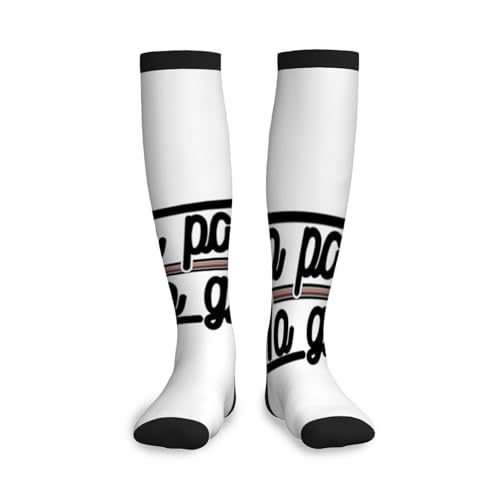 Anceky Calcetines hasta la rodilla para mujer con estampado de mancuernas de 15-20 mmHg, calcetines casuales y estéticos para ropa de mujer.