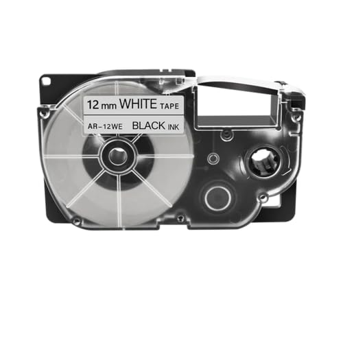 互換性のあるラベルテープ9mm 12mm 18mm 24mm XRシリーズおよびKLラベルメーカーで使用する(Black on white)
