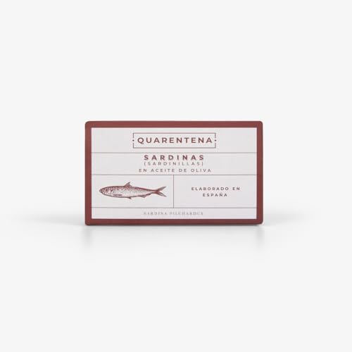 QUARENTENA - Sardinas en Aceite de Oliva, Producto Gourmet, Lata de Conserva 120g, Hecho en España