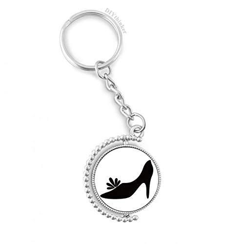 Porte-clés rotatif silhouette talon aiguille fleur multicolore 3 x 9 cm