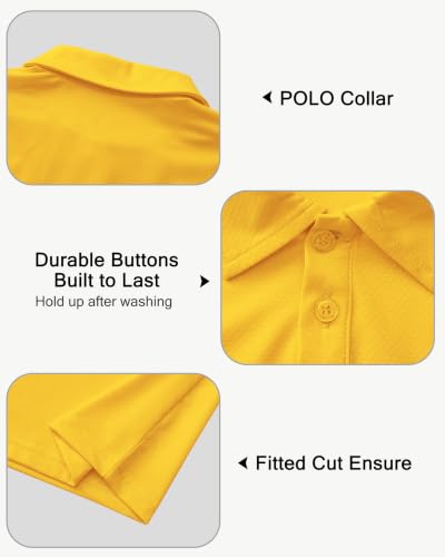 Image of MIVEI Kids' Performance School Uniform Polo Shirt Breathable UPF50+ | Youth Boys Girls Short Sleeve Golf Collared Shirts Grid Dry Fit Wrinkle Free Stretch Lightweight Cool Athletic Button Dress