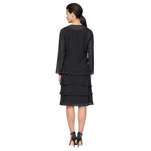 S.L. Fashions Women's Mother of The Bride Jacket Dress with Sequined Cut Out Shoulder3