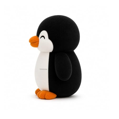 Image of Shy Penguin Soft Toy for Girls Boys Kids,Black,Penguin Animal Plush Stuffed Baby Teddy Gift Birthday, 18cm