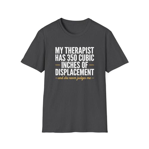 Camiseta para mecánicos y amantes de coches V8 My Therapist Has 350 Cubic Inch
