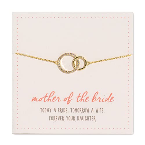 A+O Mother of The Bride or Groom Gift- Interlocking Circle Necklace in Gold, Rose Gold, Sterling Silver