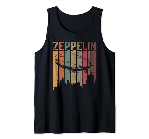Questo divertente design presenta la silhouette di uno zeppelin su un tramonto vintage retrò con edifici, oltre al testo ZEPPELIN; se sogni di viaggiare su questo dirigibile, questo simpatico abbigliamento è perfetto per te. Un grande regalo zeppelin per viaggiatori e sognatori.