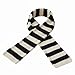 Grewear Striped Knit Scarf for Women and Men Soft Acrylic Ribbed Long Winter Neck Wrap Warm Thick Unisex Fashion Accessory for Cold Weather Casual Outdoor Daily Gift Idea Black