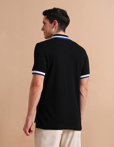 Image of U.S. Polo ASSN. Solid Slim Fit Polo T Shirts for Men - 100% Cotton, Half Sleeves Mens Tshirt