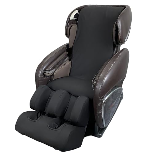 Cubierta de silla de masaje, cubierta de silla de masaje de cuerpo completo protector de tela estirable lavable cubiertas de protección de polvo, negro, cuerpo+pie.