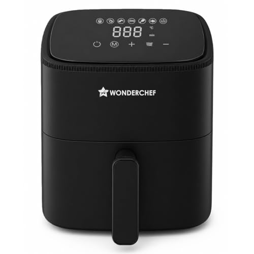 Wonderchef Neo Digital Air Fryer, 1000W, 3.5L, Rapid Hot Air Technology, 7 Pre-set Menus, Non-stick Basket, Customised Time & Temperature Control, Fry, Bake, Grill, Finish, 2-Yr Warranty