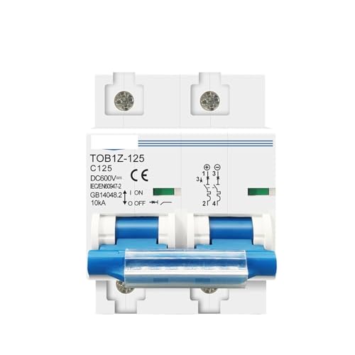 Disjoncteur 2P 125A 600V pour interrupteur principal de batterie solaire et coupure CC