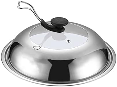 Toyvian Stainless Steel Universal Lid 32cm Pan Lid Cover Frying Pan Cover with Cool Handle Cookware Lids Cooking Dome Cover Glass Pot Lids Replacement