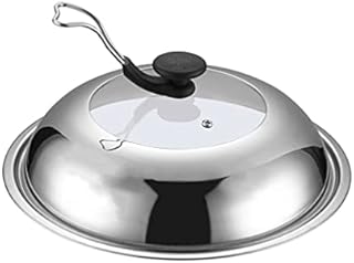 Toyvian Stainless Steel Universal Lid 32cm Pan Lid Cover Frying Pan Cover with Cool Handle Cookware Lids Cooking Dome Cover Glass Pot Lids Replacement