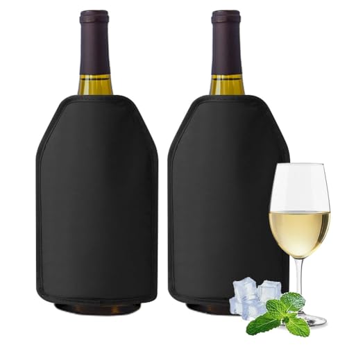 Penbinmall Weinkühler Manschette 2er Set- Kühlmanschette für Wein & Sekt - Flaschenkühler für unterwegs - Weinmanschette, Weinflaschenkühler