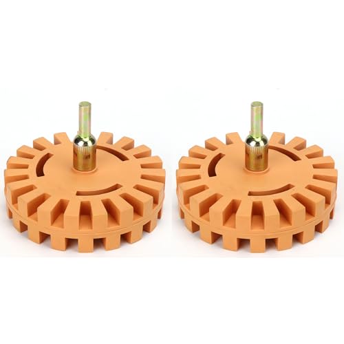 2 Pièces Roue de Retrait D'Autocollant Pneumatique à Fines Rayures Gomme en Caoutchouc Roue Autocollant à Fines Rayures Autocollant Gomme Film Dissolvant de Colle pour Enlever