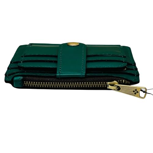 Image of Distressed Vintage Leather Cassis ID Case - Aqua Green