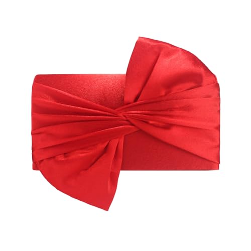 Image of Satin Evening Bag Bow Flap Clutch Purse for Women,Elegant Clutch Handbag for Formal /Party /Prom /Wedding