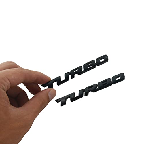 2X 3D Turbo Premium Car Side Fender Rear Trunk Emblem Alloy Badge Decals Sticker For All Cars Trucks Suv (Black) #TOP2