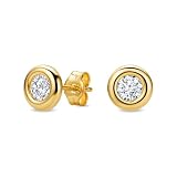 Orovi Orecchini Donna Oro Giallo 9KT Orecchini a Lobo Punto Luce e Diamanti taglio brillante 0,50 ct, gioiello anallergico confezionato in un elegante astuccio portagioie