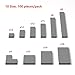 100 Piece Dark Gray Building Tiles Bulk Assortment Pack, Tiles Accessories for Building with 10 Size, Compatible with Lego Parts and Pieces