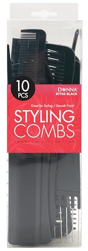 Set de 10 Peines de Estilista Profesional DONNA Negro miniatura 1