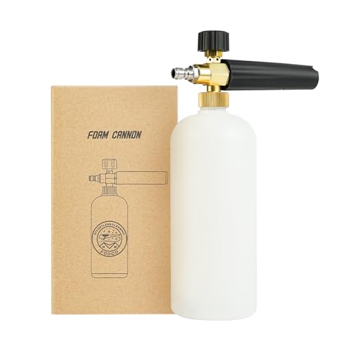 FOOCO Foam Cannon for Pressure Washer- 1L Bottle Car Wash Foam Cannon Lance- Adjustable Pressure Washer Soap Dispenser for Car Washing- 1/4” Quick Connector