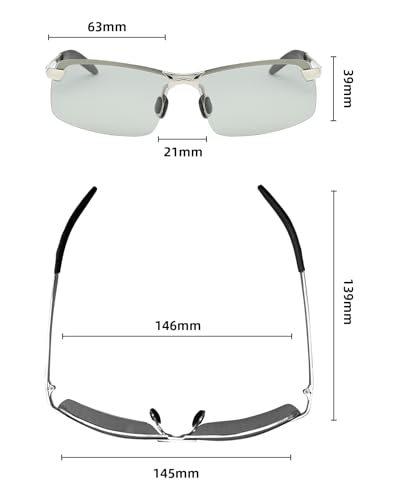 Generic Polarized Safety Glasses for Men Photochromic Sunglasses UV400 Protection Ultra Light(0.06lb) Golf/Fishing/Outdoor/Riding/Climbing Sunglasses(Grey), Gold3