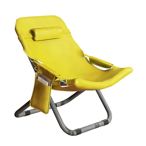 Bequemer faltbarer Strandkorb mit Kopfstütze & Seitentaschen, 3-fach...